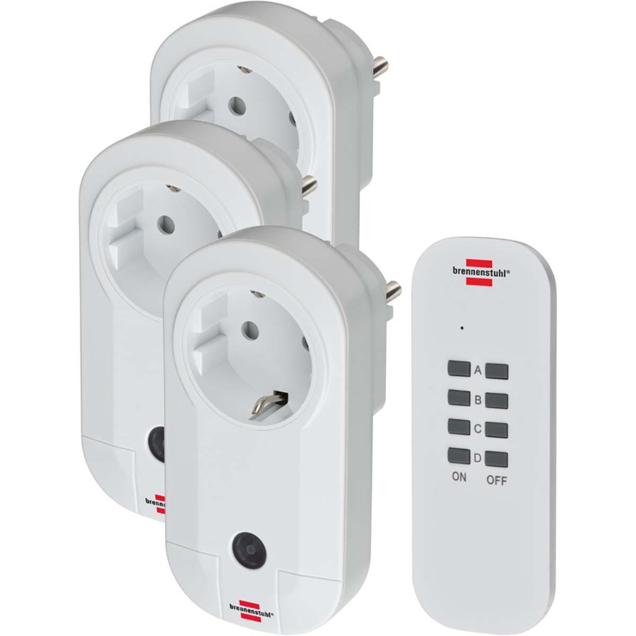 Brennenstuhl Funksteckdosen-Set Innen 3 x F (CEE 7/3) Weiss 