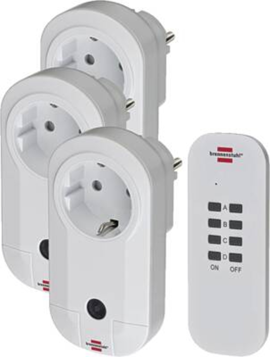 Brennenstuhl Funksteckdosen-Set Innen 3 x F (CEE 7/3) Weiss 
