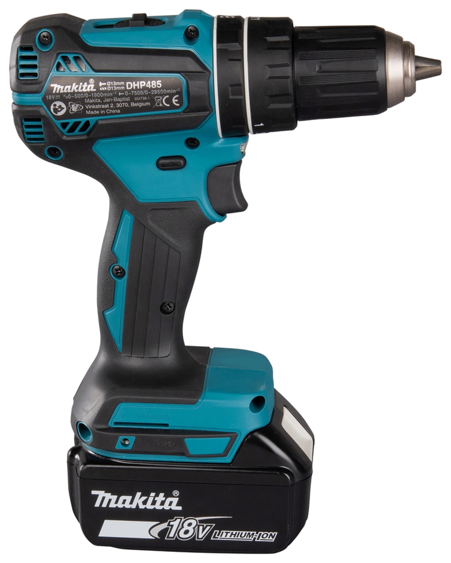 Makita DHP485RFE Akku-Schlagbohrschrauber LXT inkl. Koffer & 2 Akku 18 V • 50 Nm • 1.900 U/min