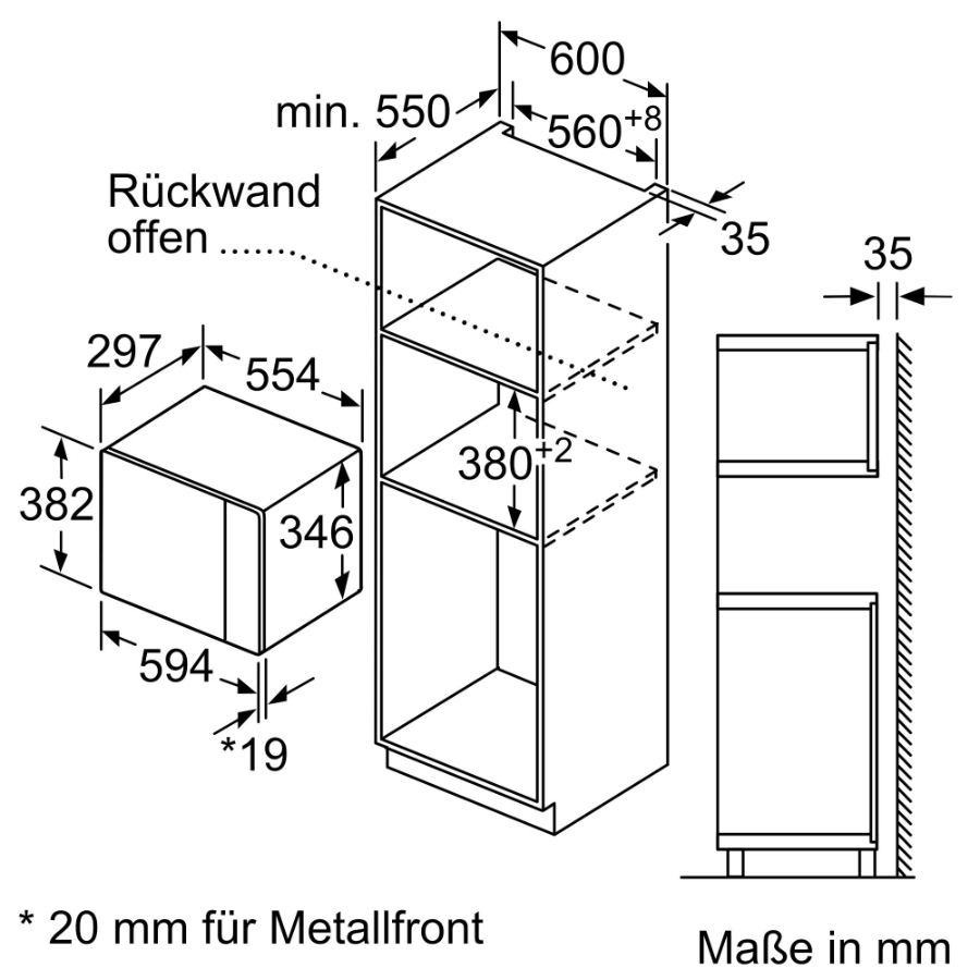 Siemens BF525LMB1  iQ500, Einbau-Mikrowelle, Schwarz, Edelstahl 