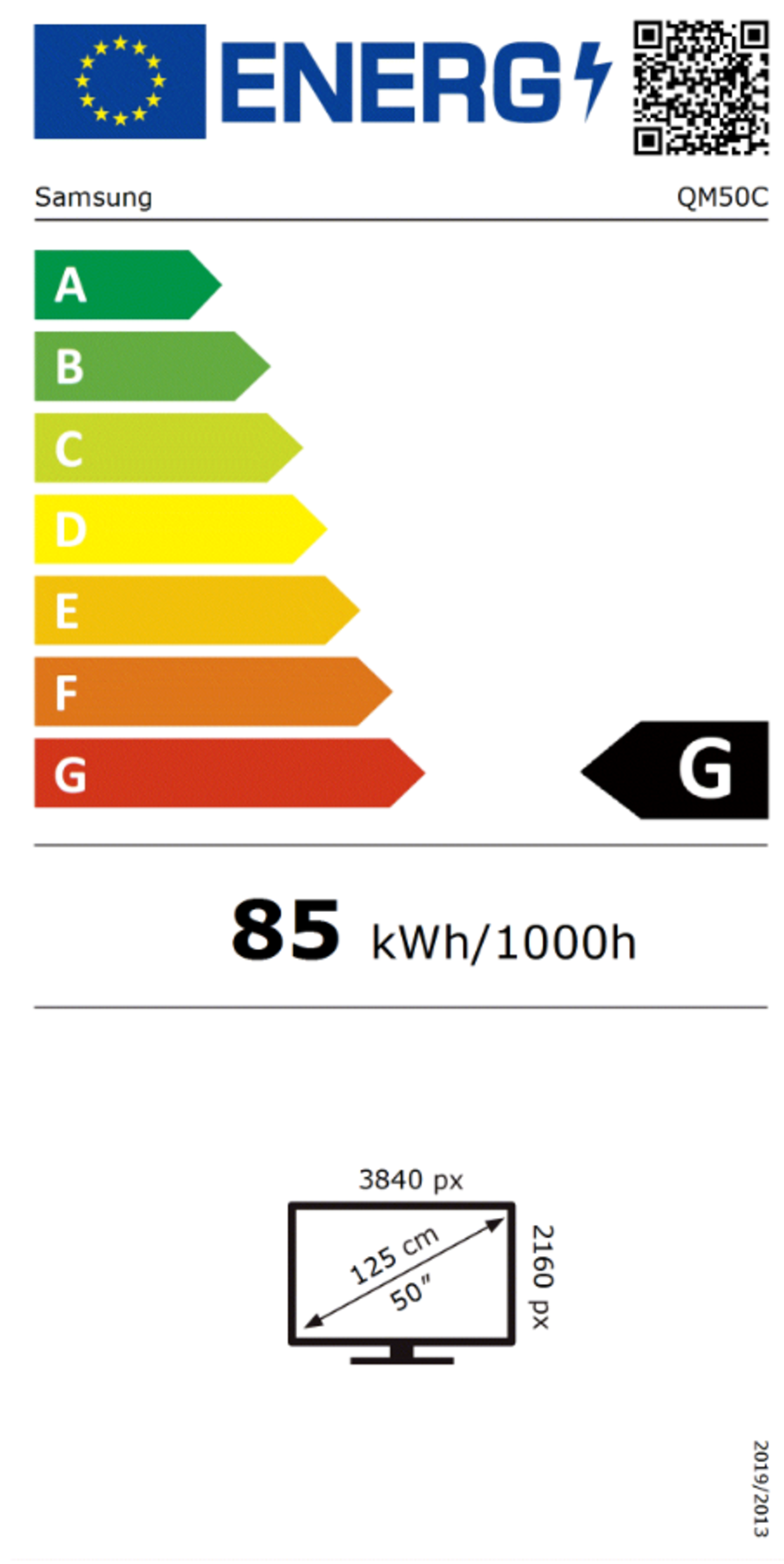 Samsung LH50QMCEPGCXEN 125 cm (50") Diagonalklasse QMC Series LCD-Display mit LED-Hintergrundbeleuchtung
