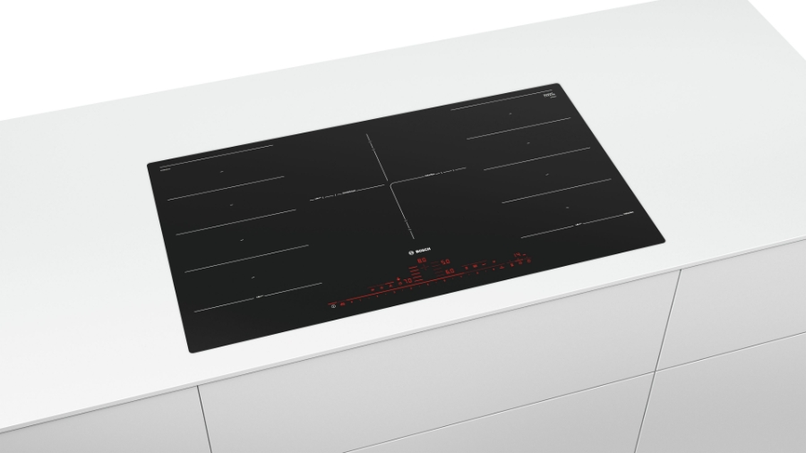 Bosch PXV901DV1E Serie 8  Induktionskochfeld, 90 cm   Schwarz, flächenbündig 