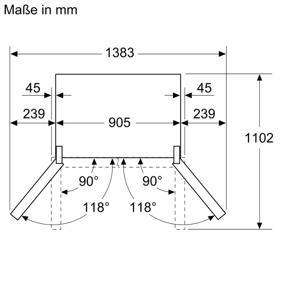 Siemens KF96DPXEA iQ700Side by Side mehrtürig NoFrost 183 x 90.5 cm, Gebürsteter schwarzer Stahl