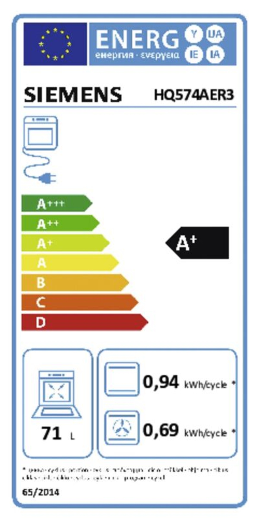 Siemens HQ574AER3 Backofen Einbau Pyrolyse mit Dampfunterstützung 60 x 60 cm
