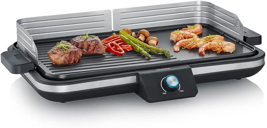Severin PG 8564 Tischgrill, Plancha, 2300 Watt, stufenlose  Temperatureinstellung, 50x30 cm