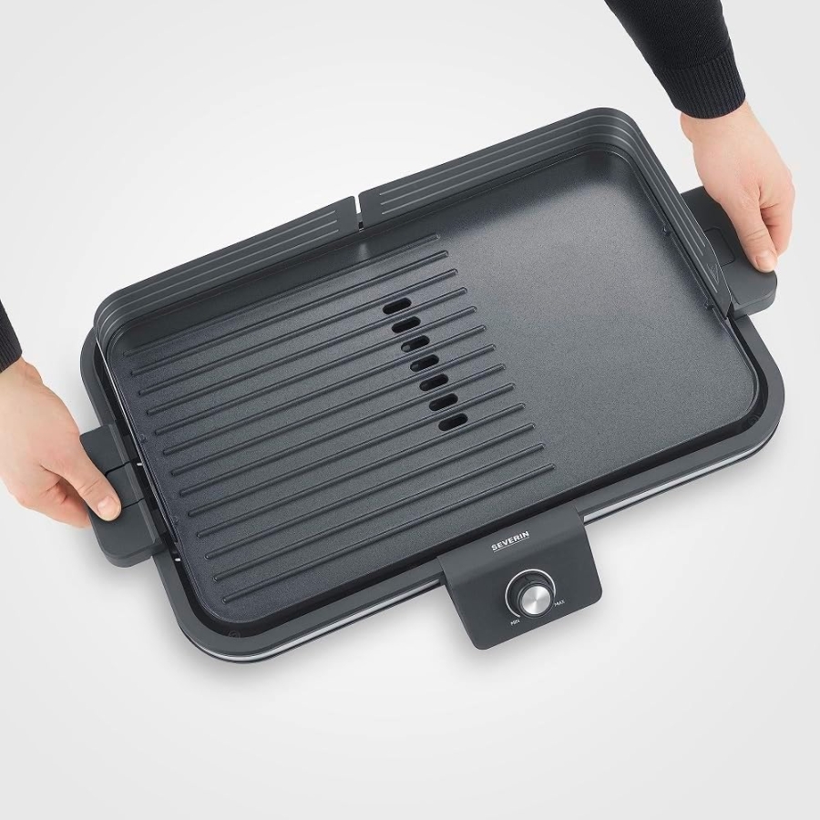 Severin PG 8564 Tischgrill, Plancha, 2300 Watt, stufenlose  Temperatureinstellung, 50x30 cm