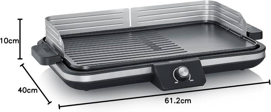 Severin PG 8564 Tischgrill, Plancha, 2300 Watt, stufenlose  Temperatureinstellung, 50x30 cm
