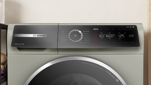 Bosch WGB2560X1 Serie 8, Waschmaschine Frontlader 10 kg 1600 U/min., Silber-inox