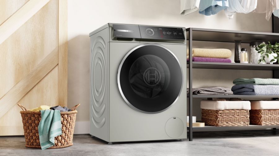 Bosch WGB2560X1 Serie 8, Waschmaschine Frontlader 10 kg 1600 U/min., Silber-inox