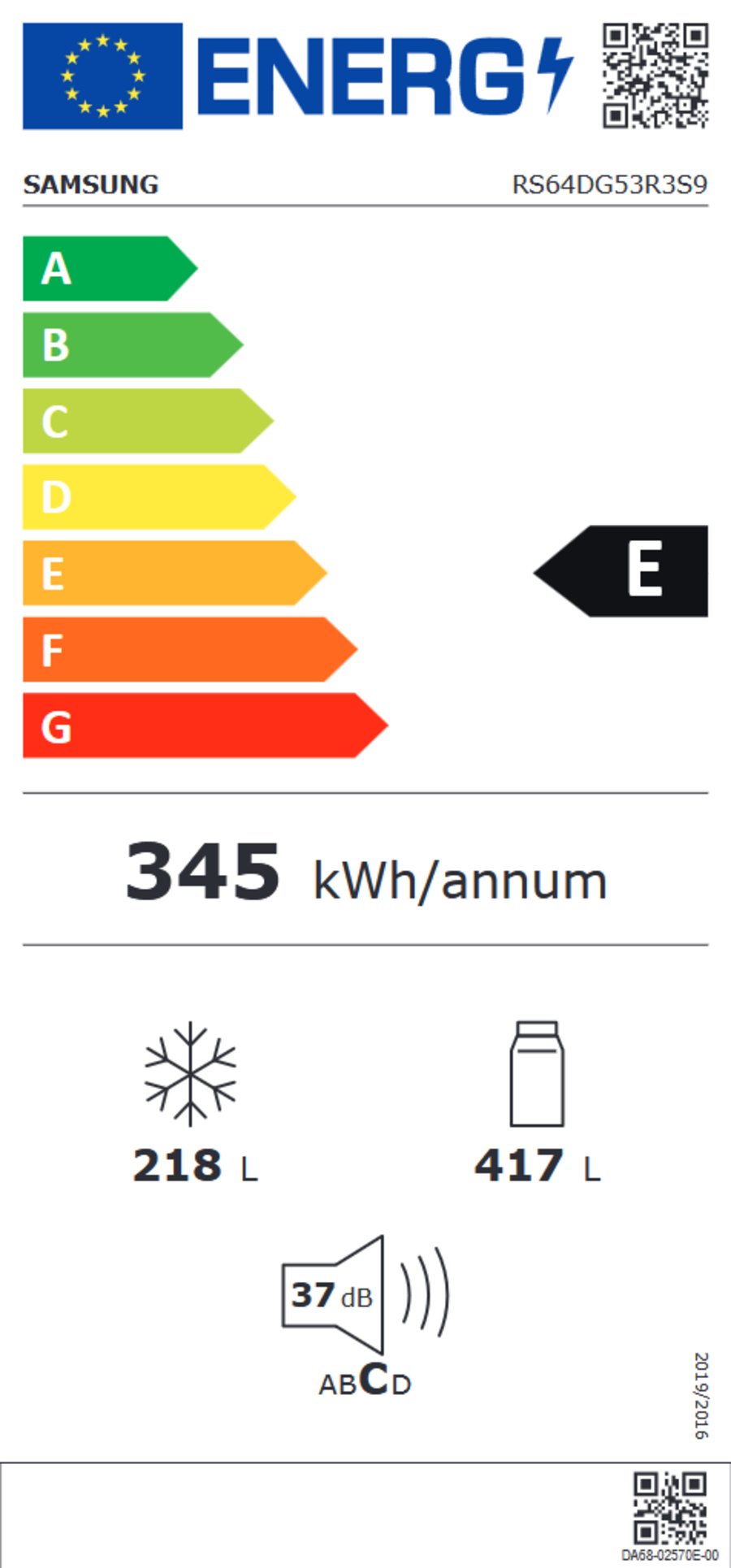 Samsung RS64DG53R3S9EF Side-by-Side  635 Liter mit Wassertank