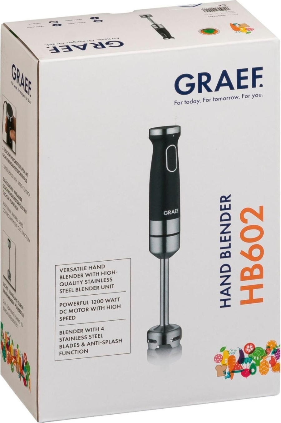 Graef HB602EU Stabmixer mit Pürierstab (Schwarz, 1200 Watt)  