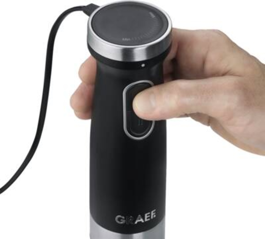 Graef HB602EU Stabmixer mit Pürierstab (Schwarz, 1200 Watt)  