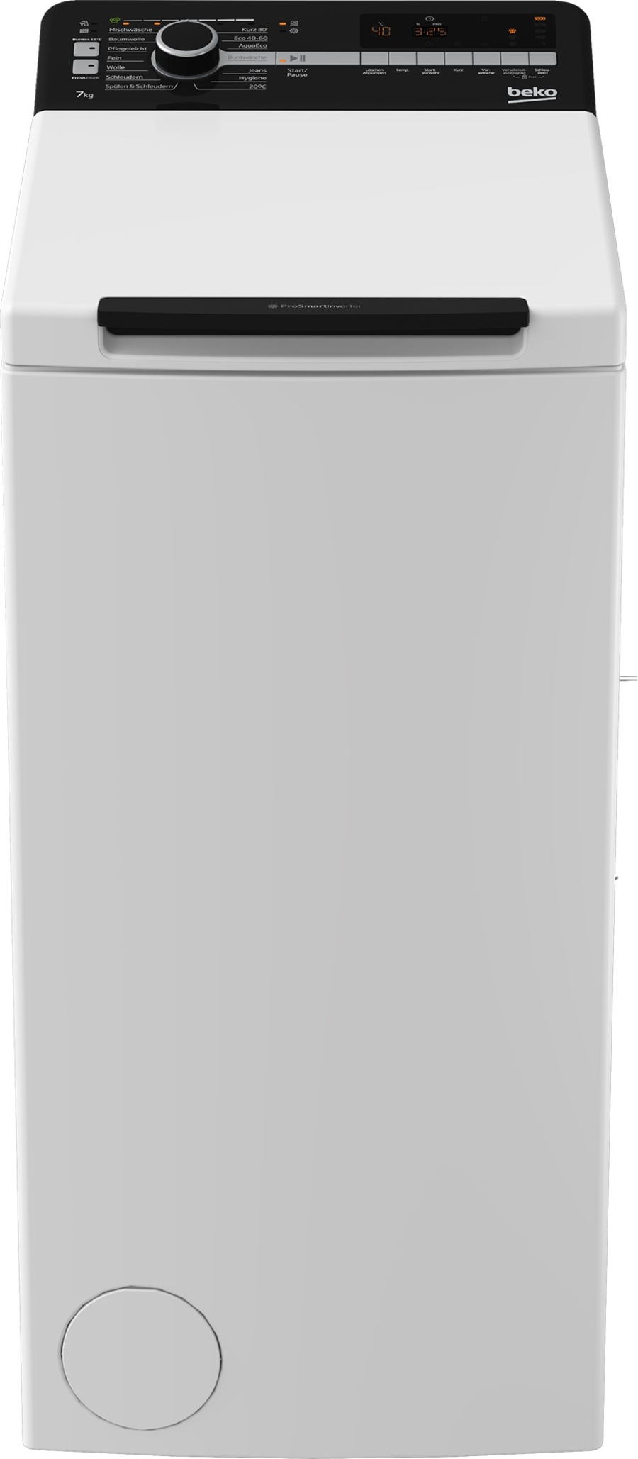 Beko BTL1WFP10724AT  Waschmaschine, Toplader, 1-7 kg, 1200 U/min Digital Display