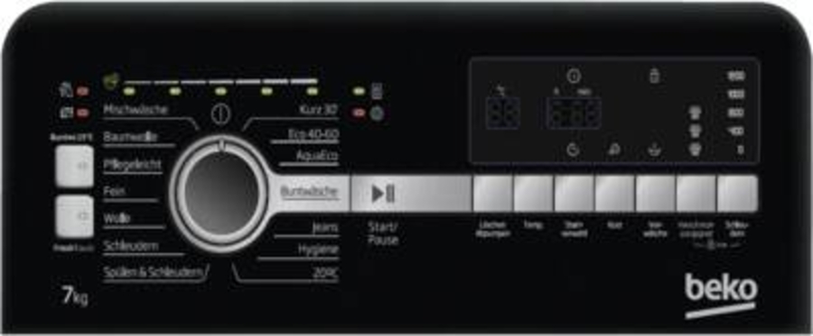 Beko BTL1WFP10724AT  Waschmaschine, Toplader, 1-7 kg, 1200 U/min Digital Display