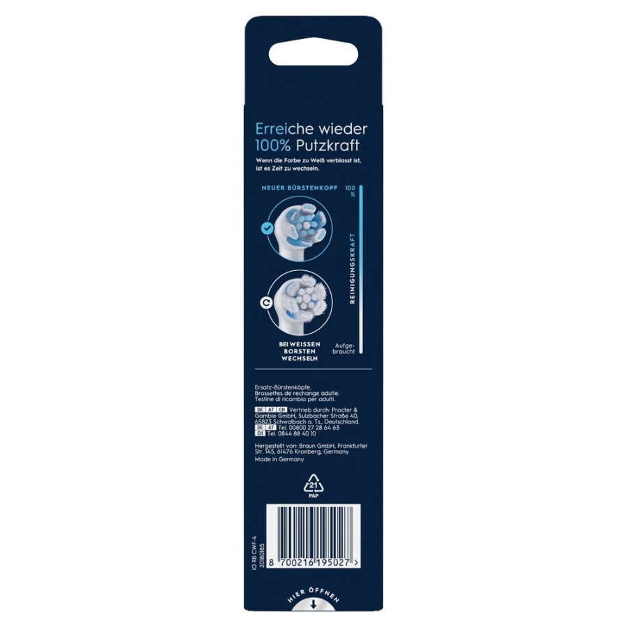 Oral-B Aufsteckbürsten iO Ultimative Reinigung 4er weiss 8700216195027
