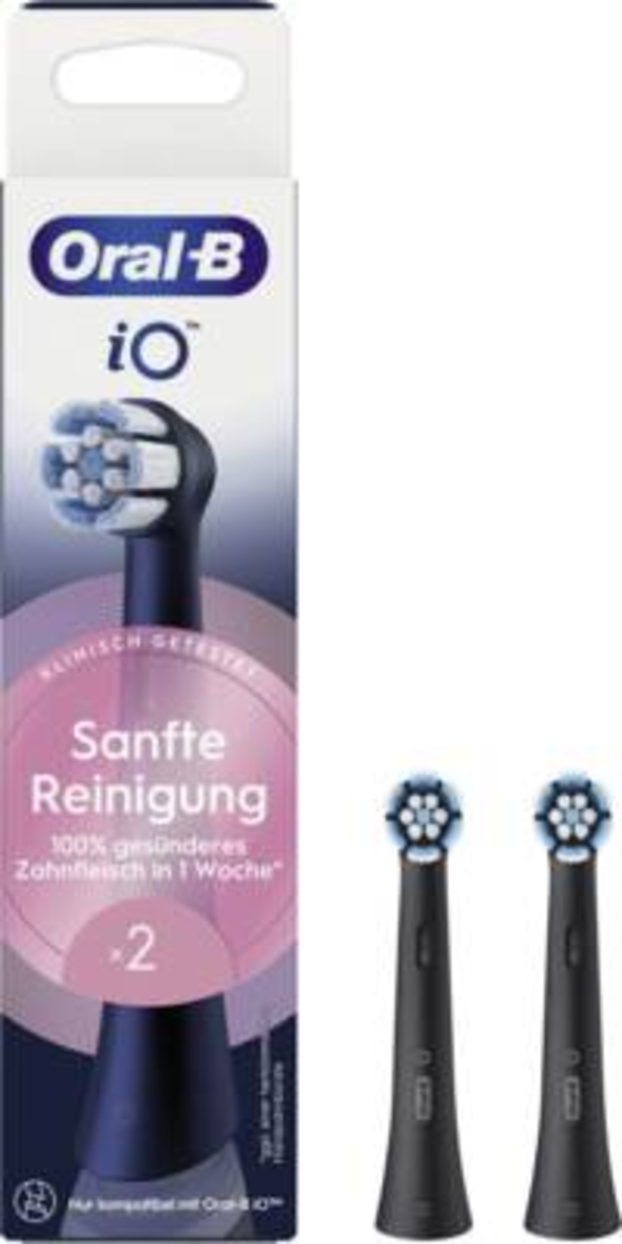 Oral-B Aufsteckbürsten iO Sanfte Reinigung BLACK 2er  