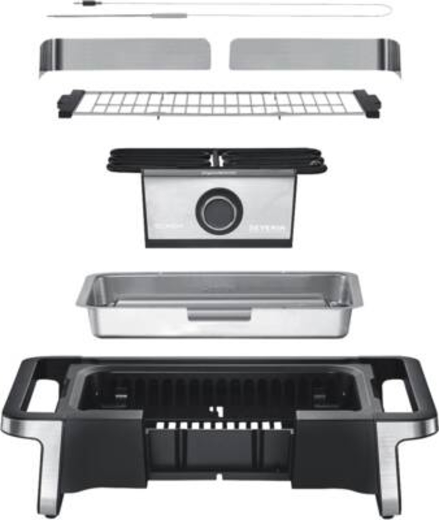 Severin PG 8114 SENOA DigitalBOOST Elektrogrill Schwarz-Silber 