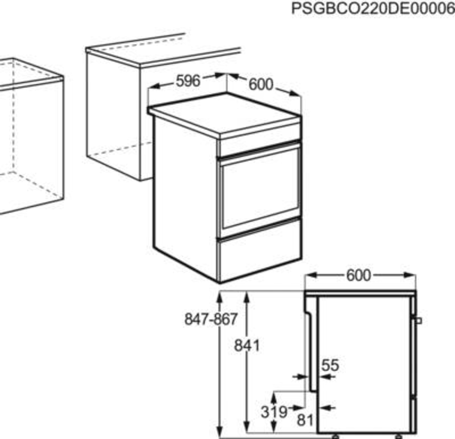 AEG CIB6499APB Stand-Herd Induktion 59,6x85cm,A+ Mattschwarz Matt Black