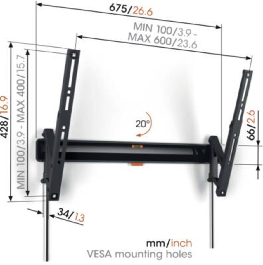 Vogel`s TVM 3615 Wandhalterung Schwarz 