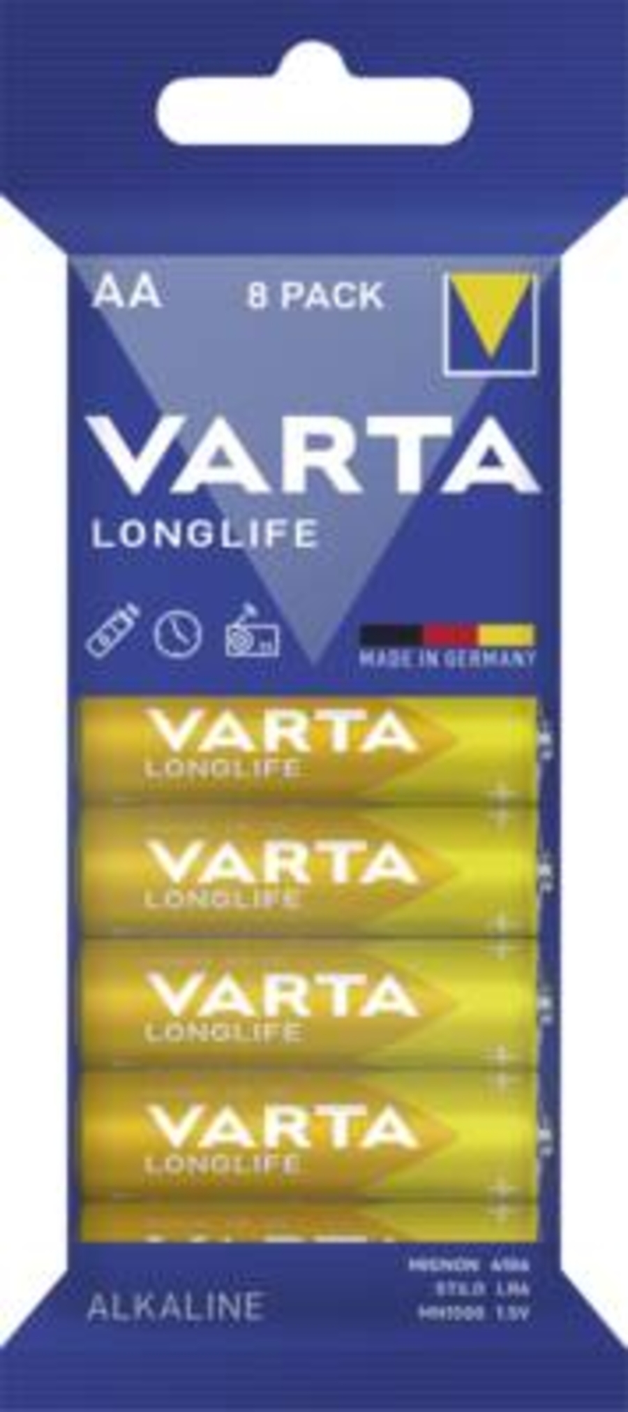 Varta 4106 Longlife Mignon AA Folie 8 St Batterien 