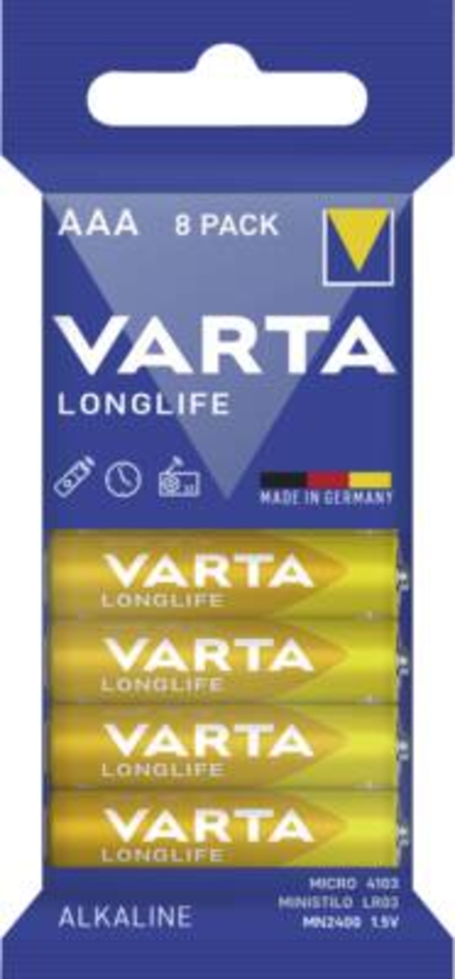 Varta 4103 Longlife Micro AAA Folie 8 St Batterien 