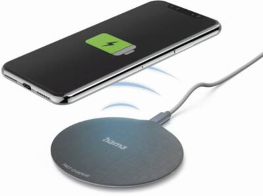 Hama 201680 Wireless Charger "QI-FC10 Metal", 10 W, kabelloses  Smartphone-Ladepad, Schwarz