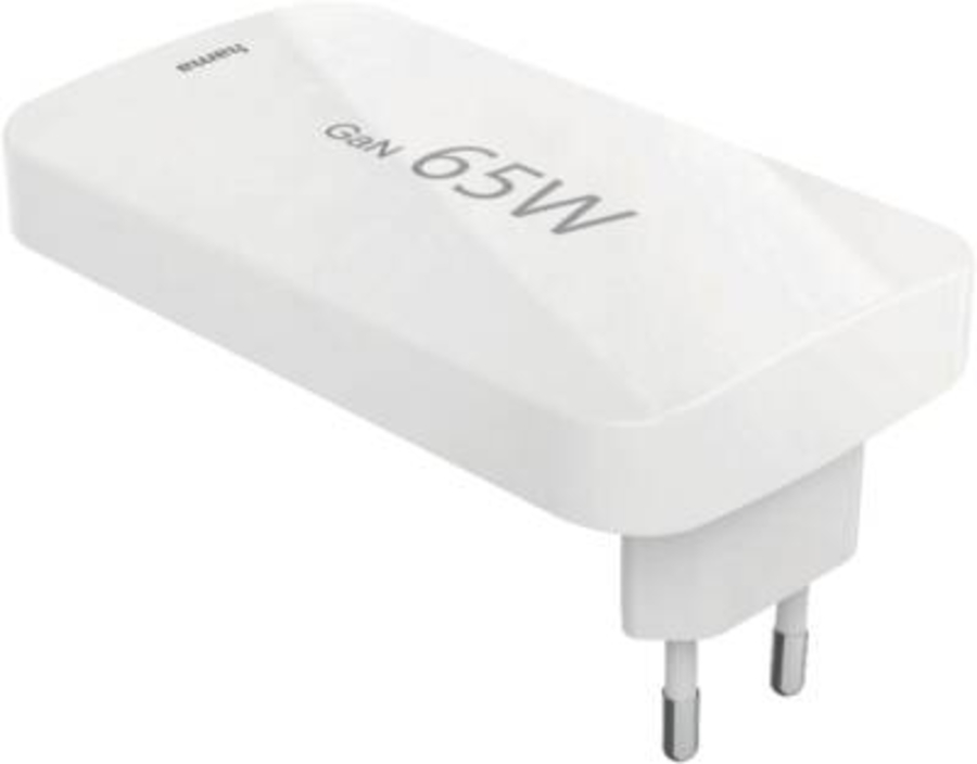 Hama 201976 Schnellladegerät, 2x USB-C, 1x USB-A, flaches Mini-Ladegerät, PD, 65 W, Weiss