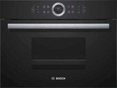 Bosch CDG634AB0  Kompaktdampfgarer Schwarz Gerätemaße (HxBxT): 455 x 595 x 548 mm
