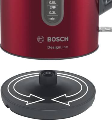 Bosch TWK4P434 DesignLine Wasserkocher  Rot-Schwarz