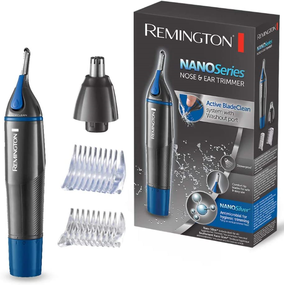 Remington NE3850 NanoSeries Hygiene Clipper Schwarz Trimmer für Nasen-, Ohren- & Augenbrauenhärchen