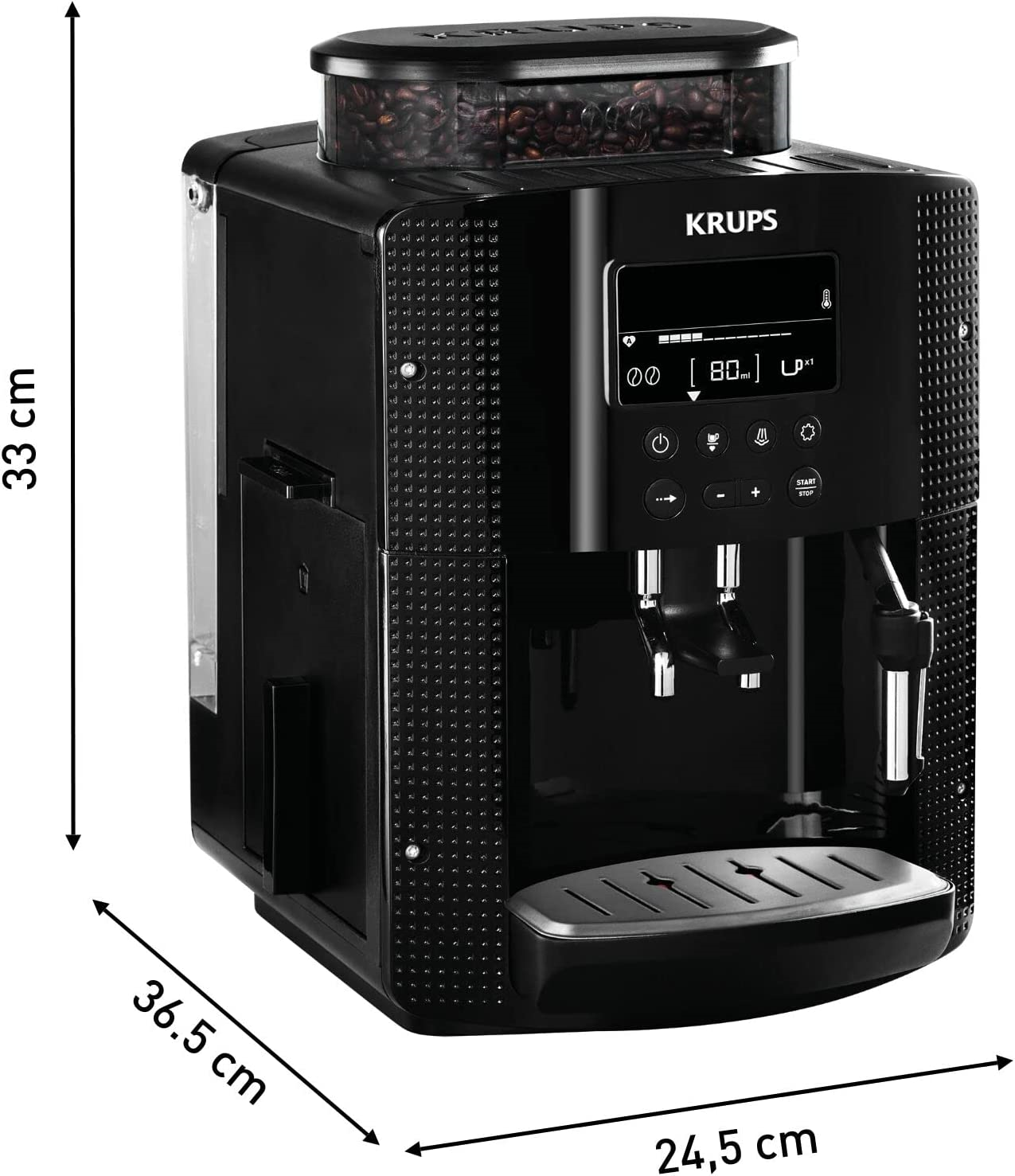Krups EA8150 Kaffeevollautomat  1450 Watt, 1,8 Liter, 15 bar LC Display, CappuccinoPlus-Düse