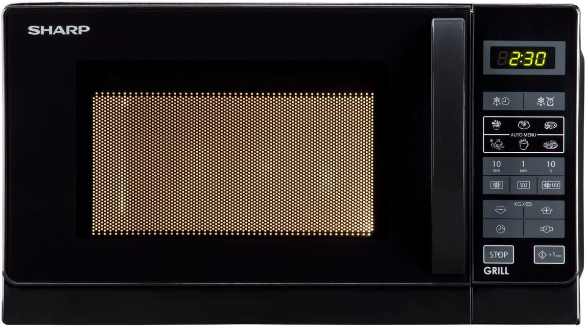 Sharp R642BKW Mikrowellenherd Kompakt Grill schwarz Leistung: 800 Watt,1000 W Grill