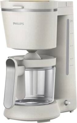 Philips HD5120/00 Filterkaffeemaschine Eco Conscious Edition  1.2-Liter-Glaskanne, bis zu 15 Tassen, Seiden-Weiss