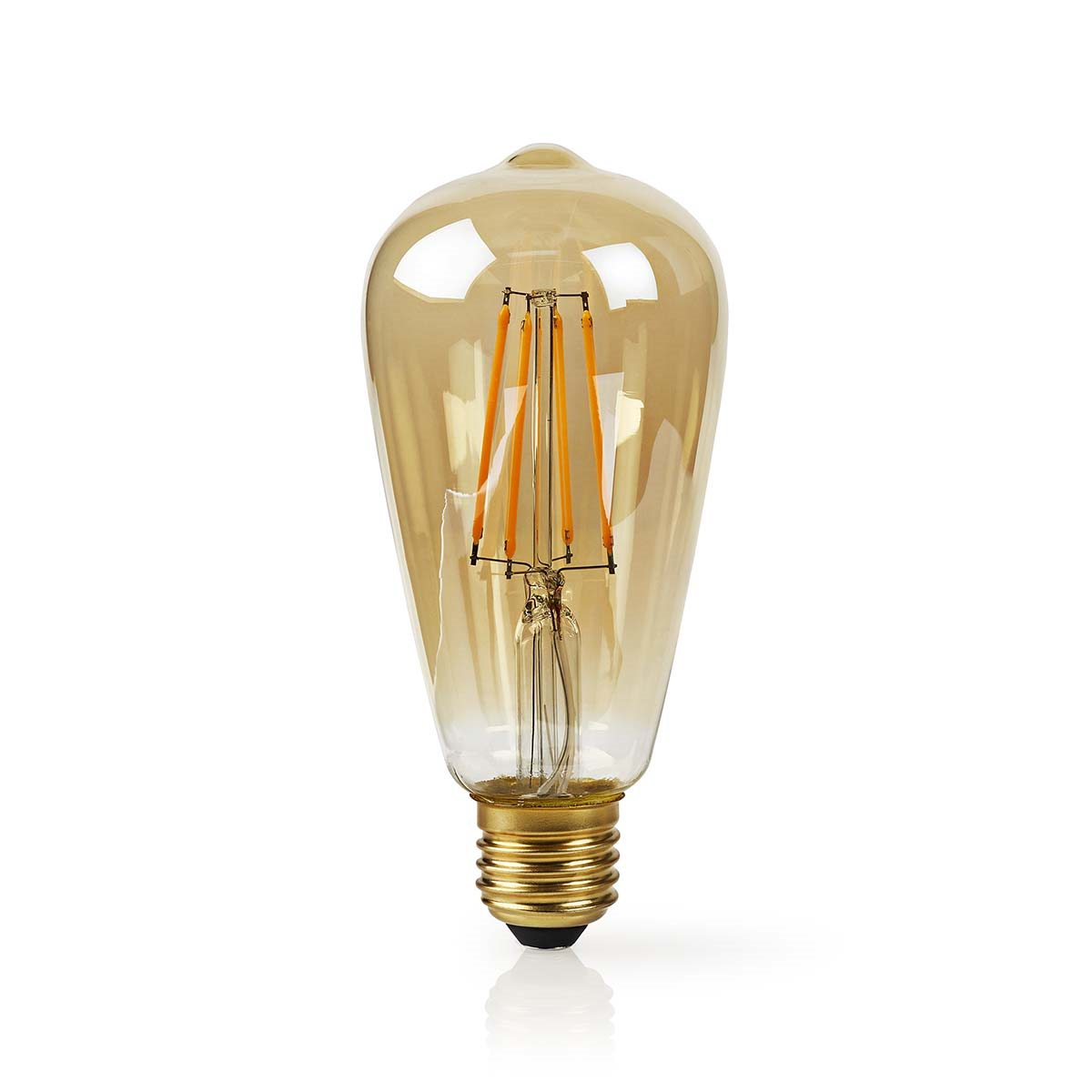 Nedis WIFILF10GDST64 SmartLife LED Filament Lampe Wi-Fi | E27 | 500 lm | 5 W | Warmweiss | 2200 K 
