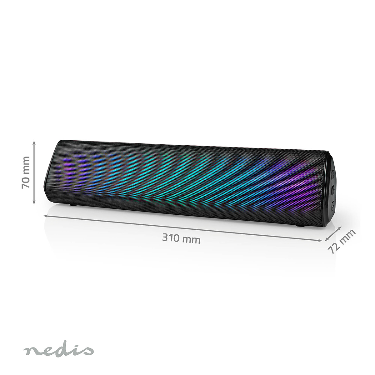 Nedis SPBT2006BK  Bluetooth®-Lautsprecher max. Batteriespielzeit: 6 Std | Tisch Design | 18 W | Stereo
