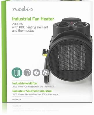 Nedis HTIF20FYW Heizlüfter im Industriedesign 1000 / 2000 W | Verstellbares Thermostat 