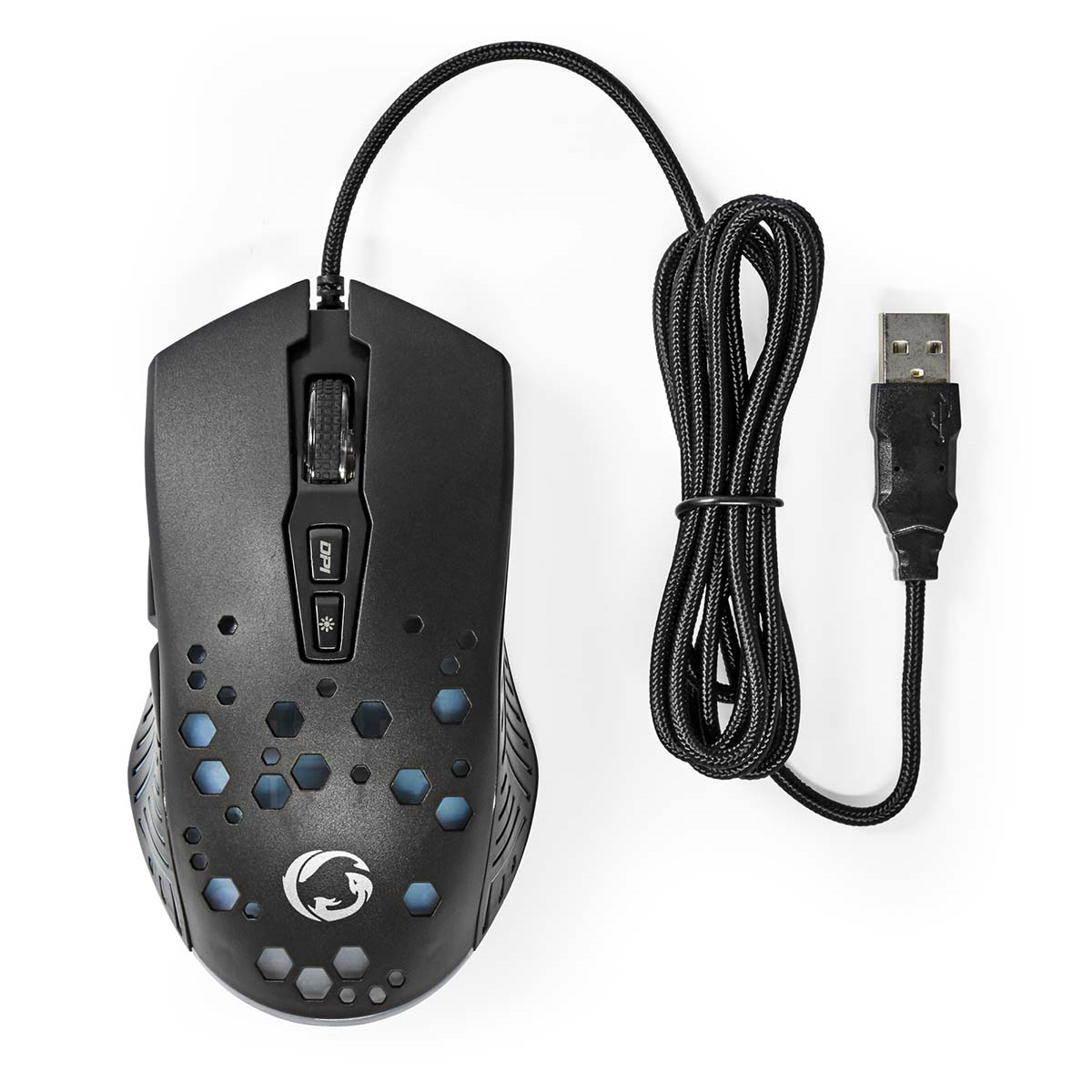 Nedis GMWD410BK Gaming Mouse Verdrahtet 1.50 m | RGB 800 / 1200 / 2400 / 3200 / 4800 / 7200 dpi | Einstellbar DPI