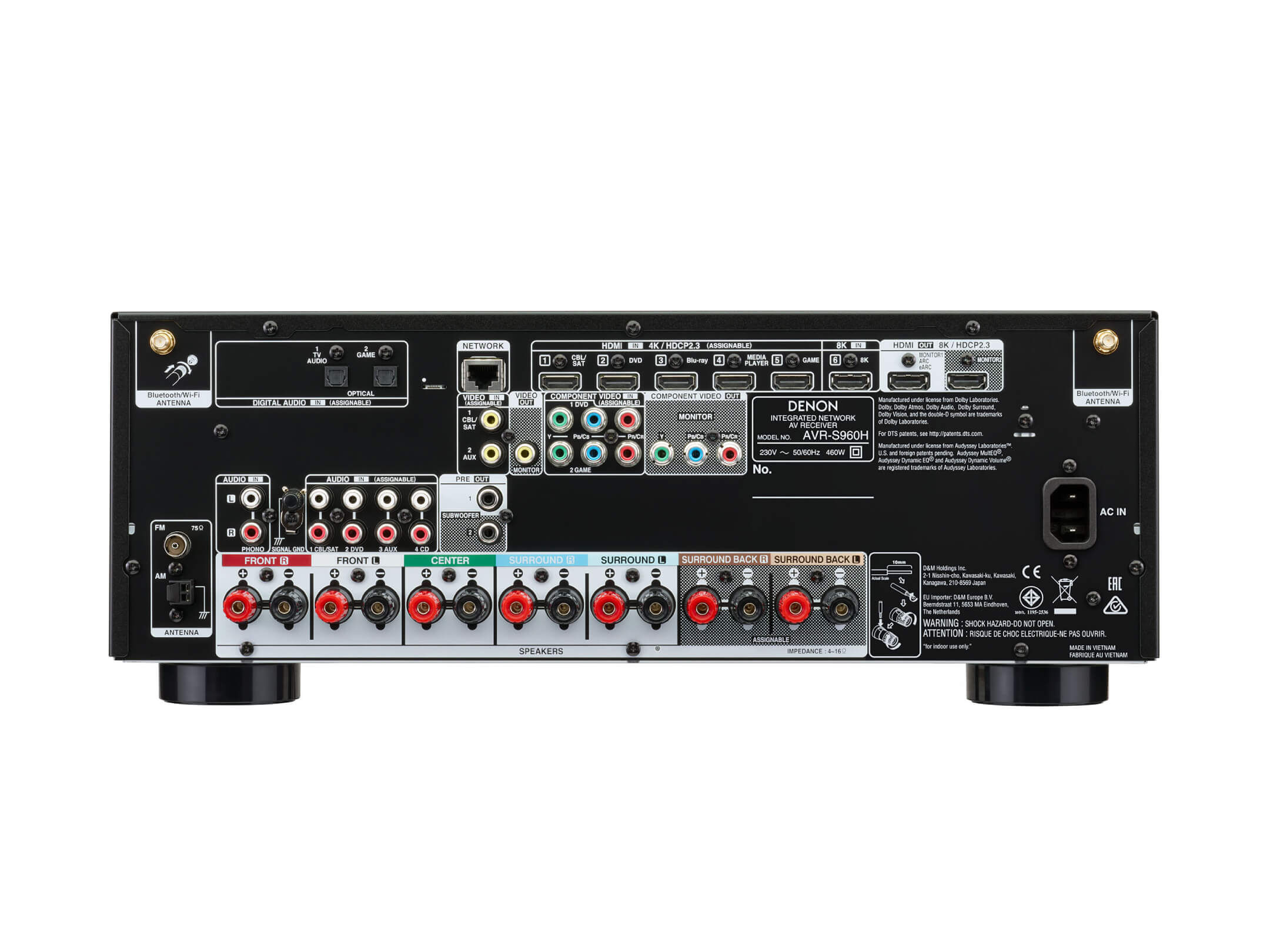 Denon  AVRS960HBKE2 7.2-Kanal 145W 8K-AV-Receiver  HEOS® Built-in