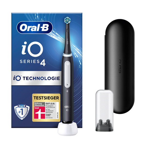 Oral-B iO Series 4 Elektrische Zahnbürste Matt Black+ Reiseetui 
