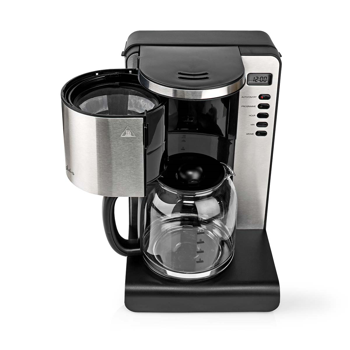 Nedis KACM280EAL Kaffeemaschine Filter Kaffee | 1.5 l | 12 Tassen   Warmhalten | Timer einschalten | LCD-Anzeige | Uhrfunktion 