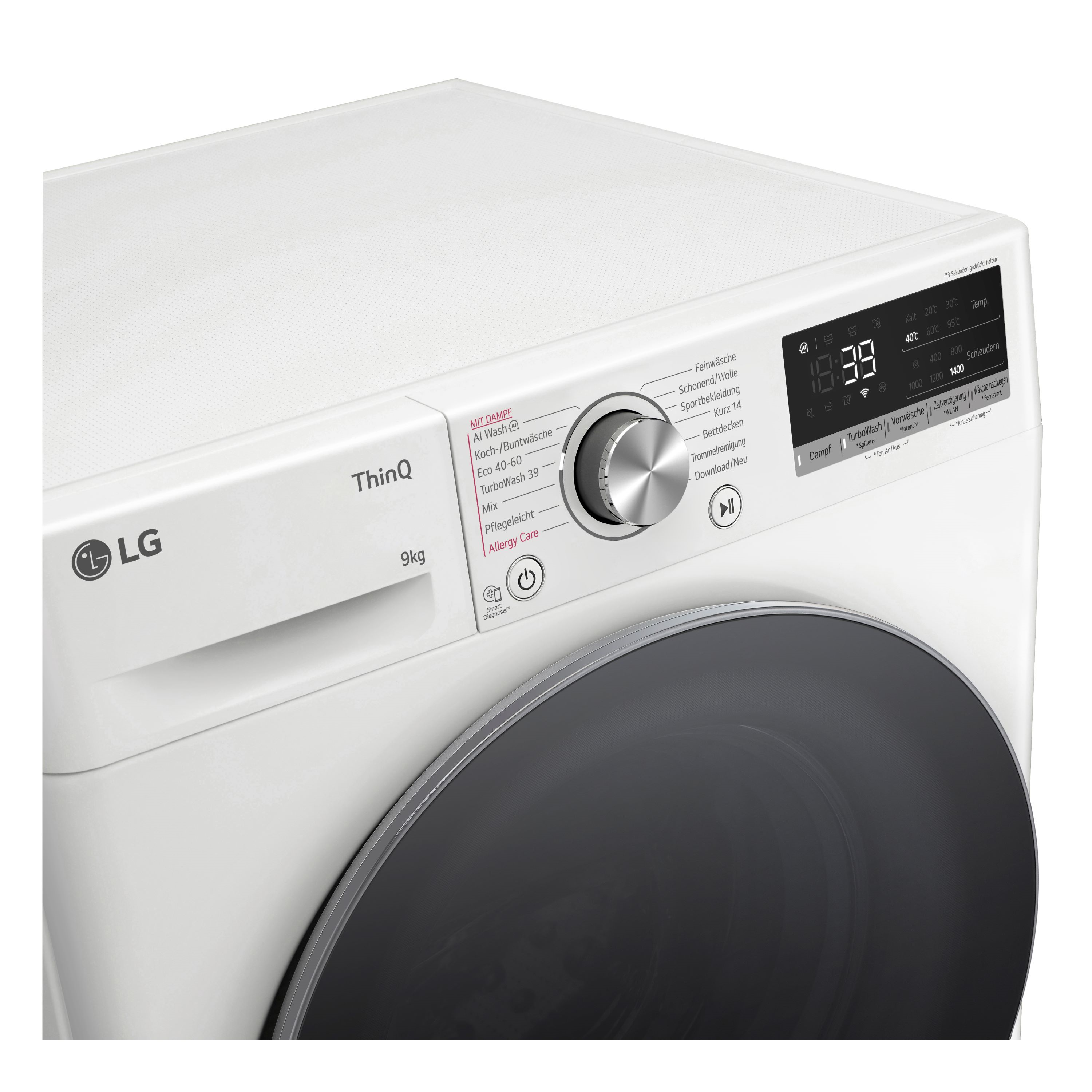 LG F4WR7091 Waschmaschine | 9 kg | EKK A | AI DD® |  1400 U./Min | Steam | TurboWash® 360° | 