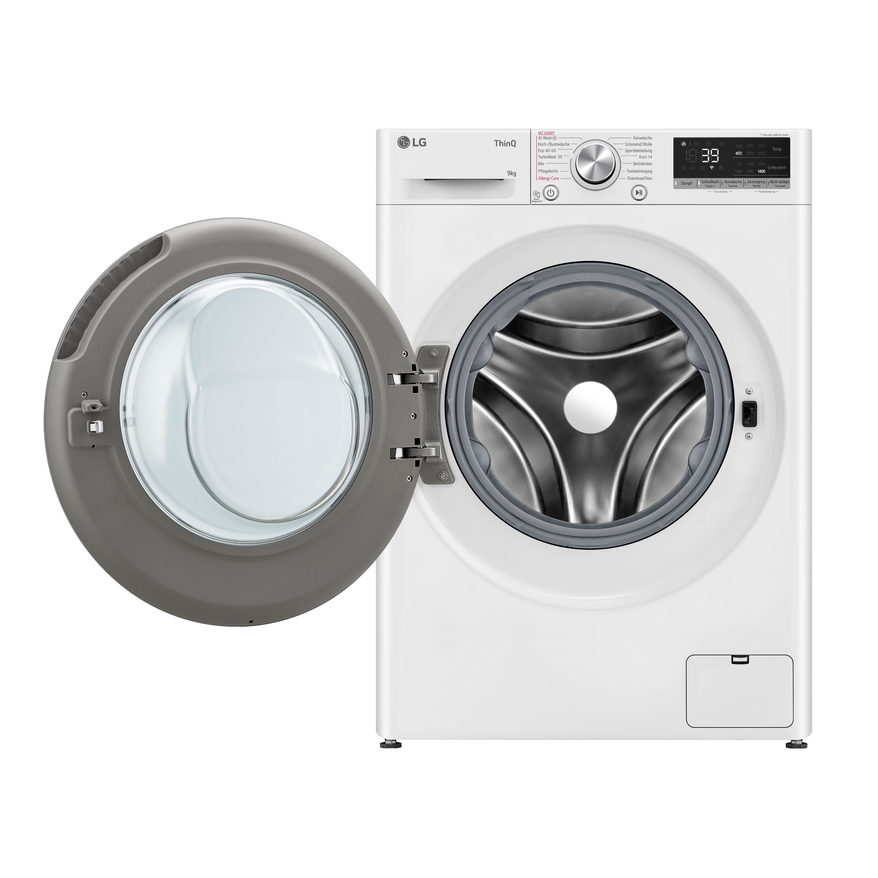 LG F4WR7091 Waschmaschine | 9 kg | EKK A | AI DD® |  1400 U./Min | Steam | TurboWash® 360° | 