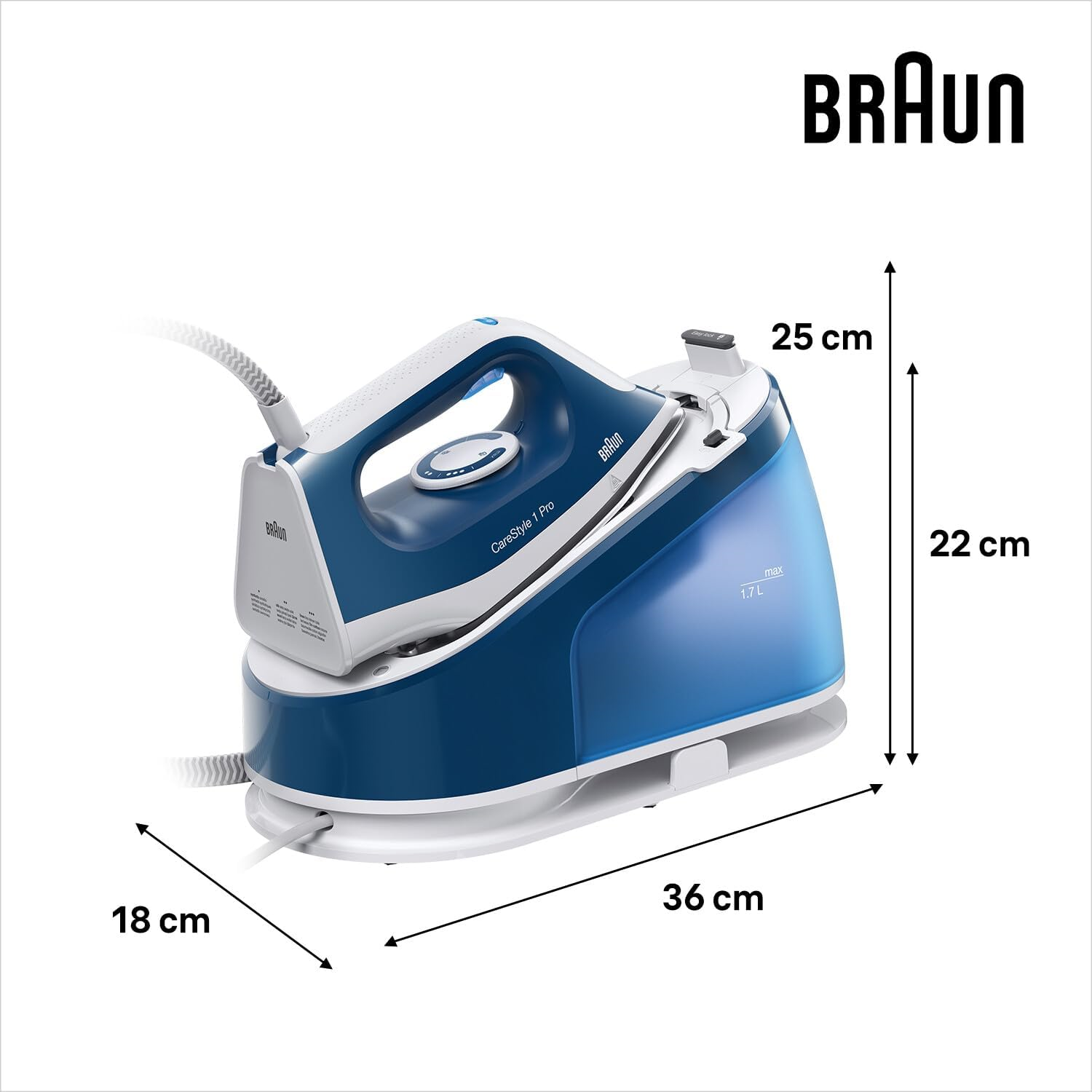 Braun Domestic Home IS 1512 BL CareStyle 1 Pro Dampfbügelstation Blau-Weiss