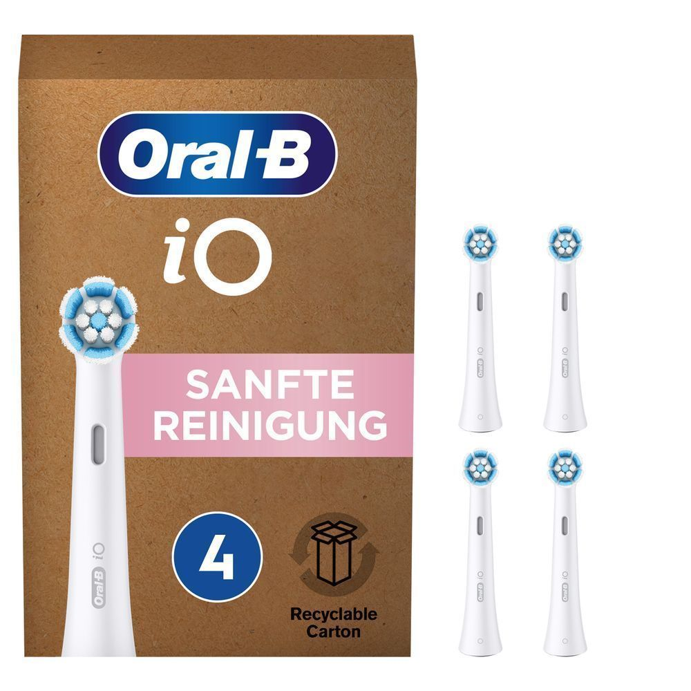 Oral-B Aufsteckbürsten iO, Sanfte Reinigung 4er FFU, weiß 