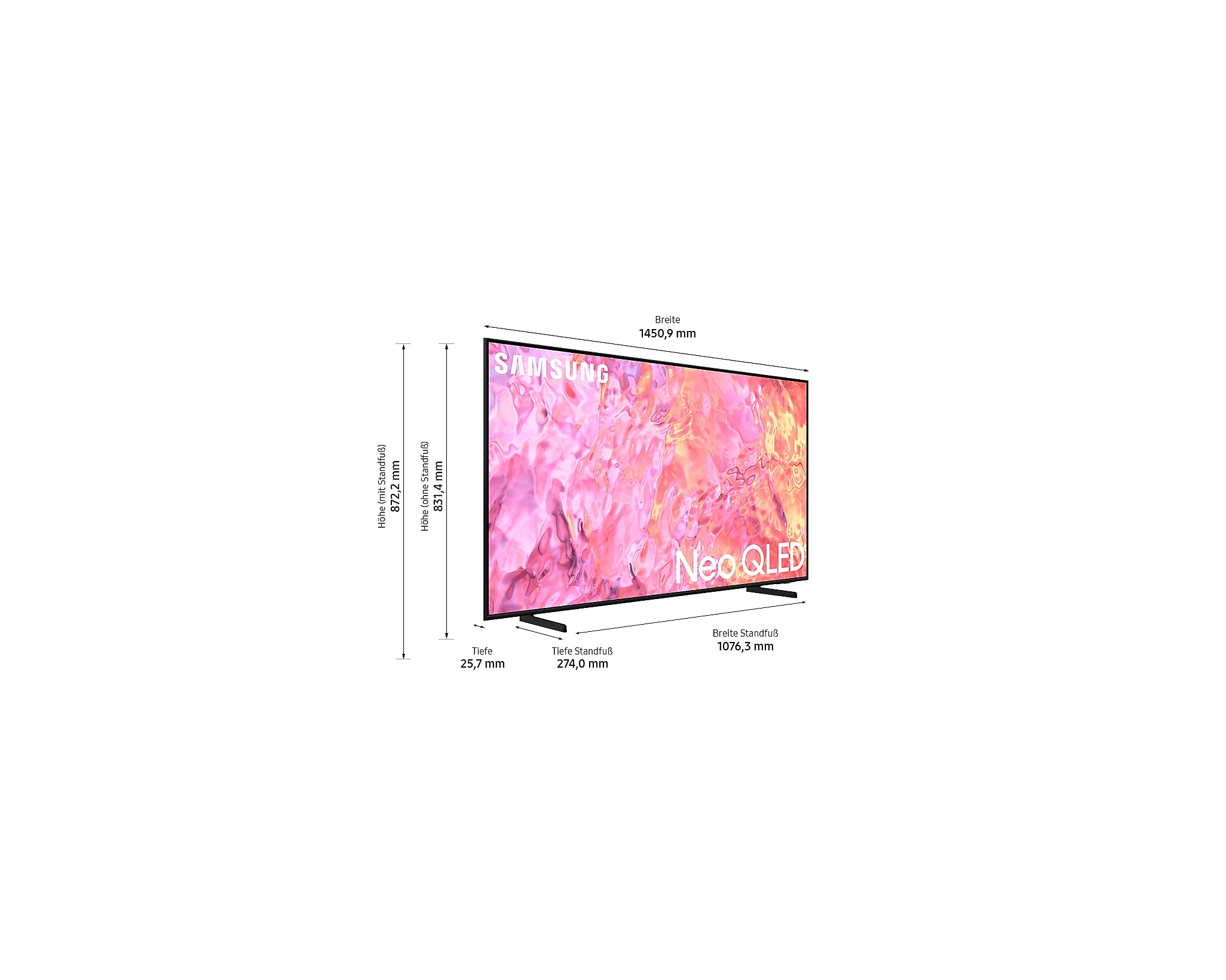 Samsung QE65Q60C 65" (164 cm) QLED Fernseher  4K ,Smart TV, Schwarz